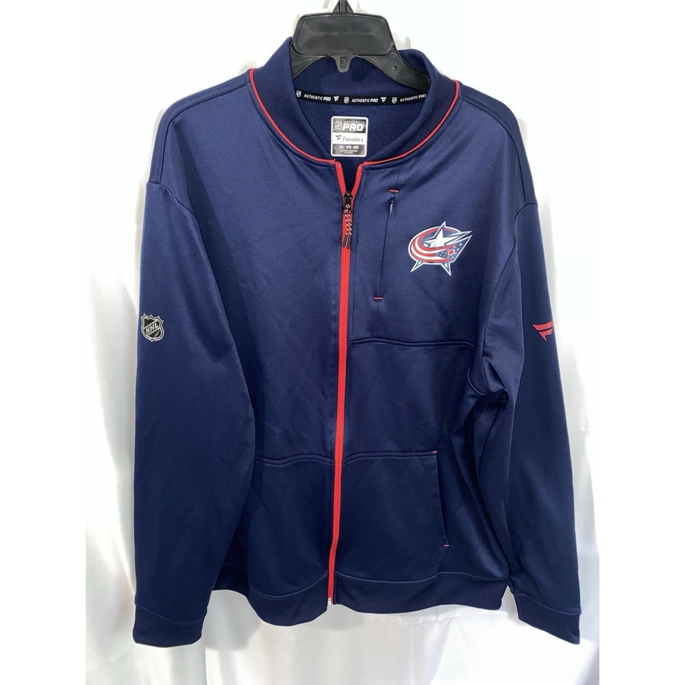 Fanatics Pro Columbus Blue Jackets NHL Full Zip Track Jacket Mens 2XL